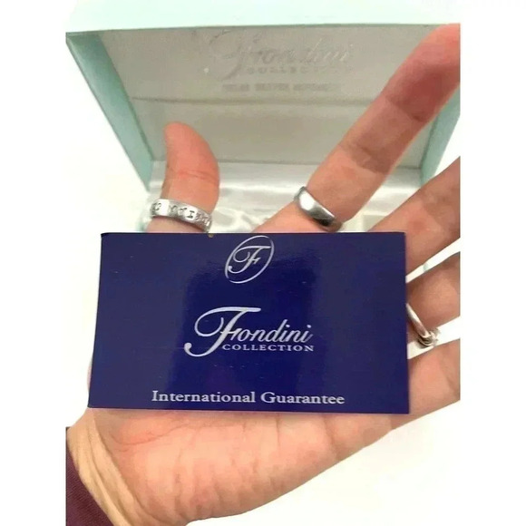 Fondini Watch Silver Blue Face Quartz Womens Original Box Swiss Driven Movement - Picture 10 of 11